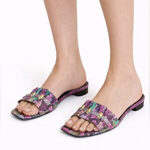 Cavalli Class Purple Slide Sandals Size 37